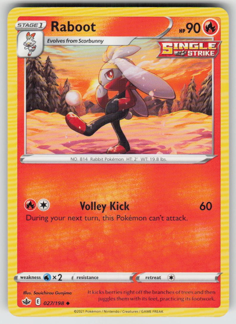 RABOOT - 027/198 - Lightly Played - Chilling Reign - Uncommon - Pokemon