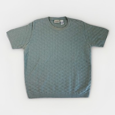 Vtg Classic Elements 100% cotton sage green short-sleeve women s sweater SIZE: S