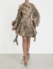 ZIMMERMANN - Animal Espionage Drawn Mini Dress - Size 0 (S) / AU 8 / US 4