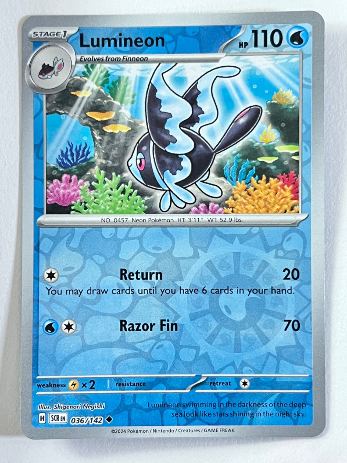 Lumineon 036/142 Reverse Holo Uncommon Stellar Crown - Pokemon TCG Near Mint NM