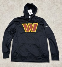Men  s Large Washington Commanders Nike Therma-Fit Fleece Sideline Black Hoodie
