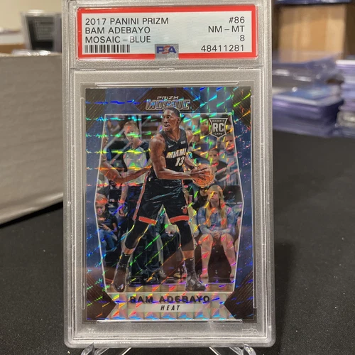 2017-18 Panini Prizm Bam Adebayo RC Blue Mosaic #86 PSA