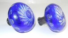 2 DOORKNOBS/SPINDLE COBALT BLUE CUT TO CLEAR DESIGN PRISMAT[C  Fr e e SHIPPING — photo 8