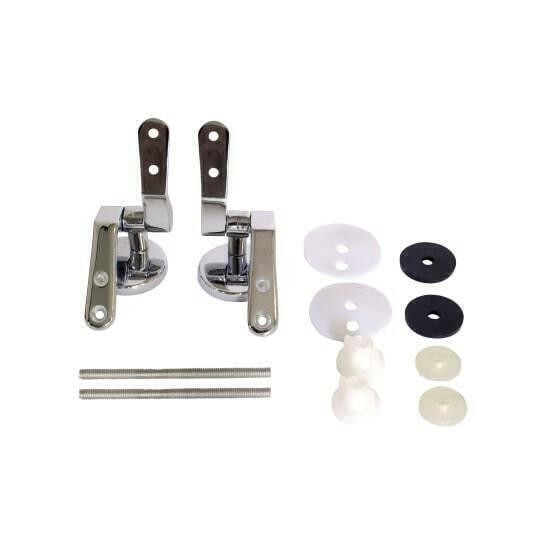 Fluidmaster 22117 Toilet WC Replacement Seat Hinges and Fixing Kit Chrome Finish