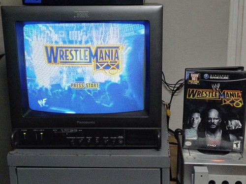 WWE WrestleMania X8 Nintendo GameCube 2004 CIB Auténtico Raro Etiqueta Negra Probado - Imagen 7 de 7