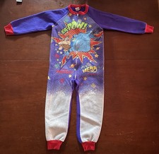 Vintage 90s Disney Hercules Zip Up Pajamas Kids Size 7 KAPOW It  s A Hero Thing