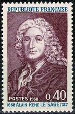 FRANCE 1968 ECRIVAIN ALAIN RENE LESAGE  YT n° 1558 Neuf ★★ luxe / MNH (A)
