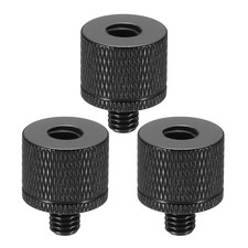 Tripod Screw Adapters Camera Screw Mount 1/4" Female to M6 Male Black 3Pcs