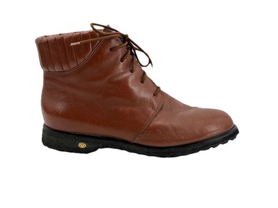 Walter Genuin Womens Booties Brown Leather 9 Lace Up Gortex Handmade Italy