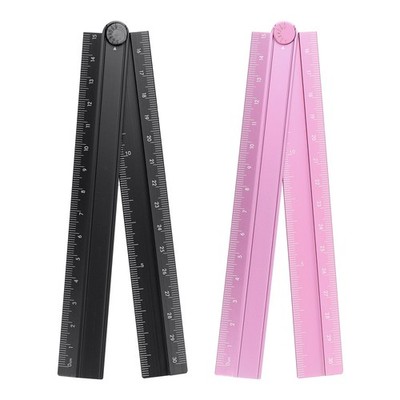 2 30cm Aluminum Alloy Straight Rulers, Black/Light Pink for Measuring