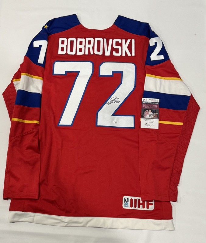 SERGEI BOBROVSKI SIGNED 2014 TEAM RUSSIA OLYMPIC JERSEY SOCHI BOBROVSKY JSA COA