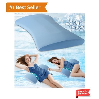 Multi-Functional Memory Foam Lumbar Support Pillow with Cooling Cover - 60x26cm