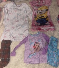 Girls Size 6 PAJAMAS Lot of 5 2 Nightgowns 1 Set 1 Pants Disney Nastya