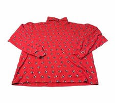 Vintage 90s Mickey  Co Mickey Mouse Turtleneck Red All Over Print Womens Large