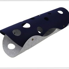   Grey  Dark Blue Felt Cat Tunnel Abrasion Resistant Interactive Collapsible