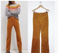Anthropologie Pilcro Trouser Bootcut Corduroy Pants Orange Size 29 High Rse NWOT