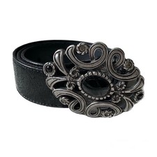 Vintage 90's Design Belt with StoneEmbellished Buckle, Adjustable 8097.5cm