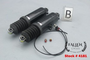 2007 Harley Street Glide 12" LOW Back Rear Air Shock Absorber Set + Valve #4181
