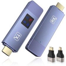 Wireless HDMI Transmitter and Receiver, Plug  Play Portable 2.4G/5G Wireless HD