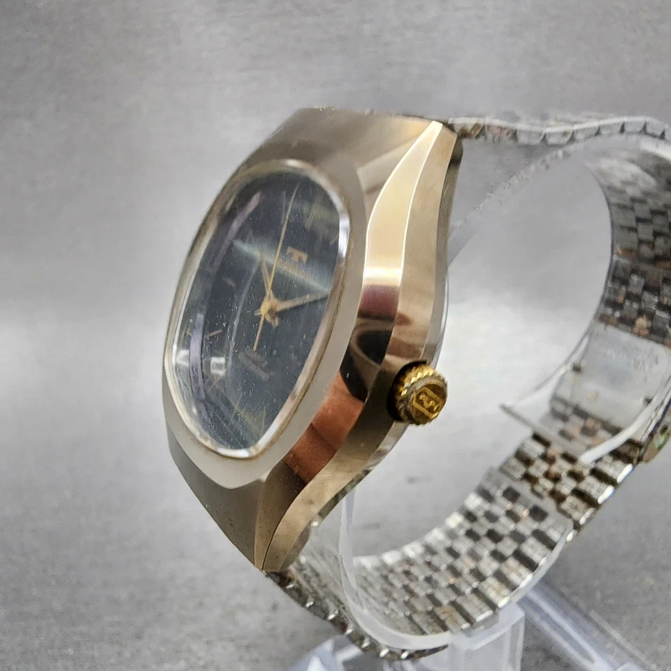 Technos Borazon часы мужчин 36 мм Tiger глаз шкала вольфрама Дата круглый новый аккумулятор - Изображение 3 из 4