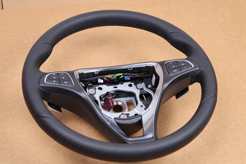 OEM 2014–2020 Mercedes-Benz GLA CLA Steering Wheel w/Paddle Shifters Clean! - Image 3 of 4