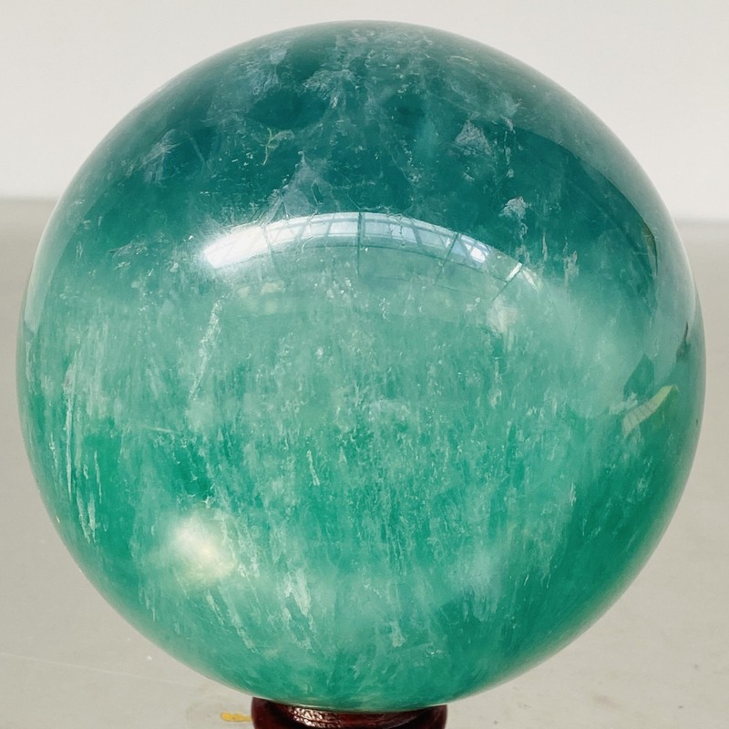 2300G Natural green fluorite Quartz Sphere Crystal Energy Ball Reiki Healing