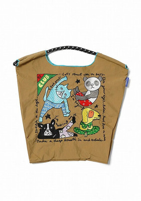 Authentic[Ball & Chain] Embroidery Tote Bag x BOBBY DAZZLER CLUB BEIGE SIZE M
