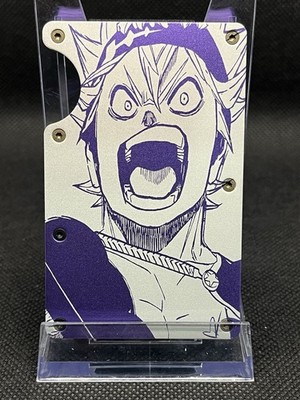 Asta Black Clover Metal Minimalist Wallet Card Case