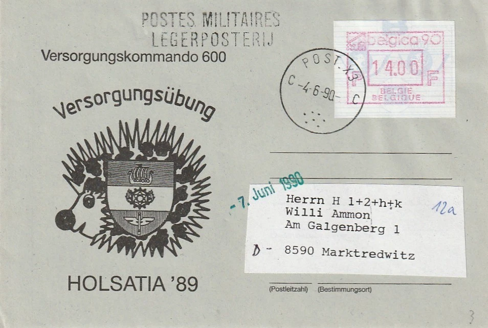 BELGIQUE ENVELOPPE PHILATELIQUE POSTE MILITAIRE 4.6.1990 BON ETAT - Photo 1/1