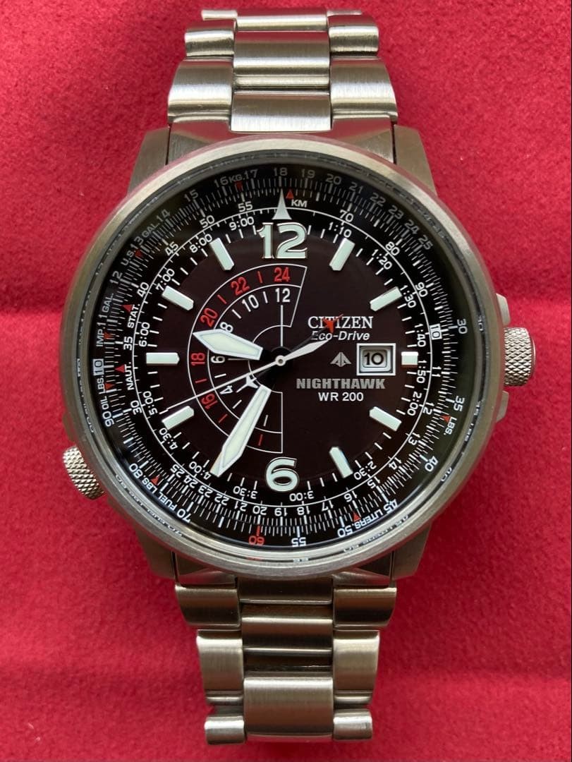 Citizen Eco-drive Nighthawk Pilot Wr200 Watch B877-s015693