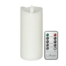 3 Count White Real Wax 3x8 Flameless LED Pillar Candles with Remote and Timer