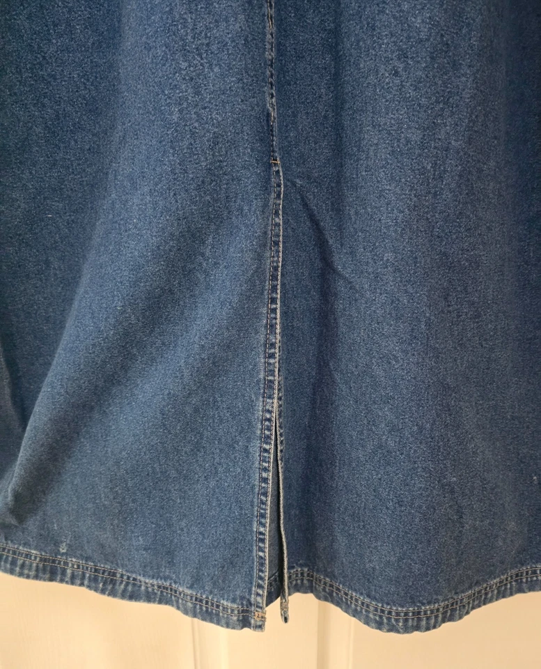 J.L.N.Y. VESTIDO JUMPER DEPORTIVO MUJER 2XL BORDADO DENIM MIDI ABERTURA Foto 3 de 4