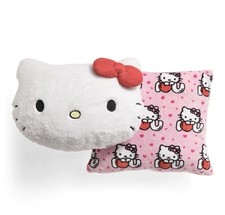 2 HELLO KITTY Soft Decorative Plush Pillows Decor Large Shaped  Square Set NEW