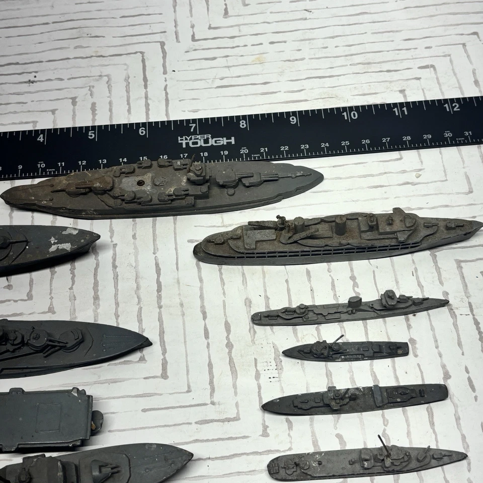 批量 12 件 铅模型 船 H.A. 弗兰堡 二战 一些 无标记 — 第 3/4 张图片