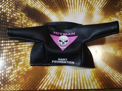 Custom Bret Hart Hitman Leather Jacket For Action Figures Mattel Jazwares WWE