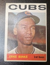 1964 Topps - Ernie Banks #55 lower grade soft corners and wrinkle see photos