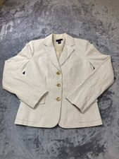 Ann Taylor blazer size 4 cream Button Pockets Strip