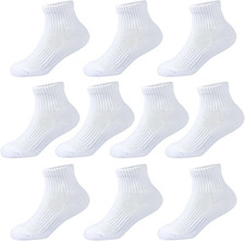 Kids Ankle Socks Boys Cushioned Athletic Short Socks Girls Cotton Quarter Soc...