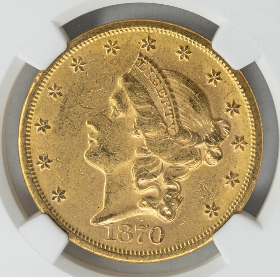 1870-S $20 золото Liberty гранит леди клад MS61 NGC 950514-22 - Изображение 3 из 4