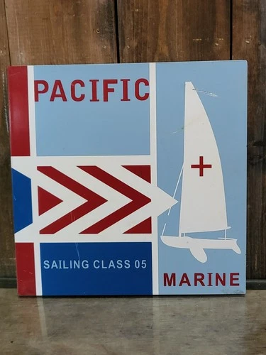 Vintage Metal Tin Boat Sign Nautical Sailing Class 05 Sailboat
