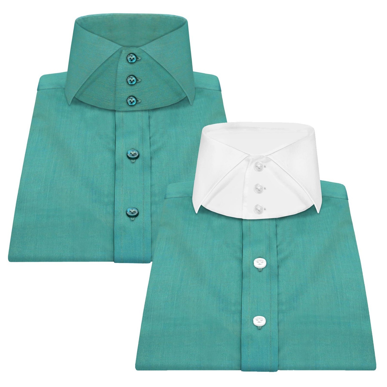 Vestido de noche para hombre President corte cuello alto doble tono camisa de algodón de lujo