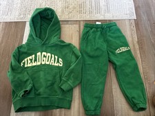 Zara Green Field Goals size 4 Boys Jogger Hoodie Sweatshirt Outfit Set