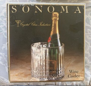 Sonoma Clear Glass Round Wine Cooler Ice Bucket