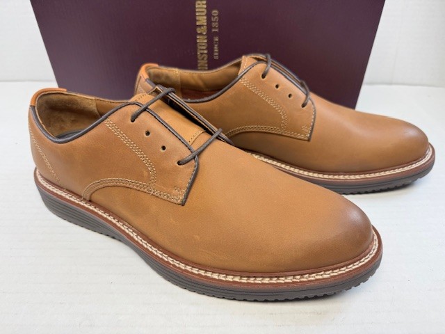 Johnston & Murphy Upton Plain Toe Tan Oiled Full Grain 10 M