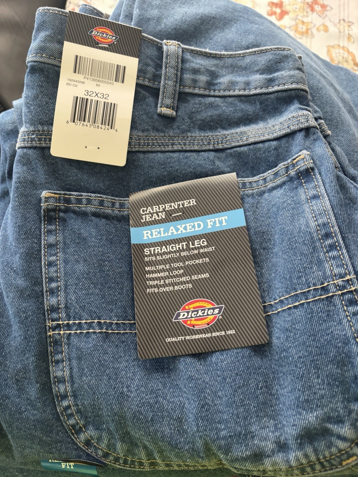 Relaxed Fit Straight Leg Navy Blue Hammer Loop 9 Count