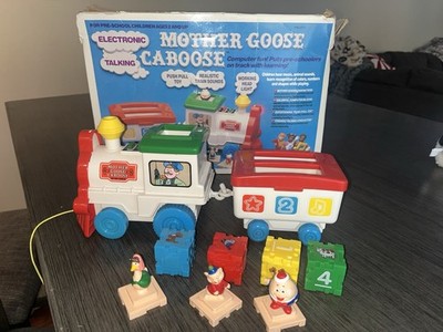1989 VTech Electronic Talking Mother Goose Caboose toy train vintage WORKS 