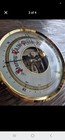 Round Gold Tone Aneroid Barometer Dial Wall Mount Weather Gauge Western Germany — photo 2