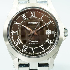 *NEUWERTIG* SEIKO Premier 6R15-00F0 AT braunes Zifferblatt rund 42 mm Herrenuhr