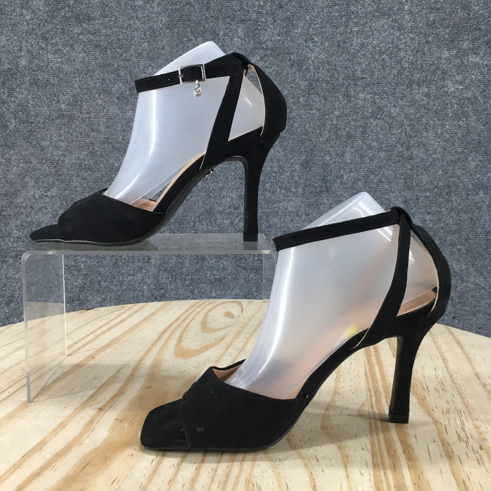 Thalia Sodi Sandals Womens 5 M Delannie Ankle Straps Black Heels Casual NEW - Image 2 of 4