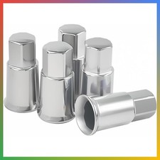 Chrome Valve Stem Caps 5 Pack Tire Air Covers Extended Plastic Universal Fits TR